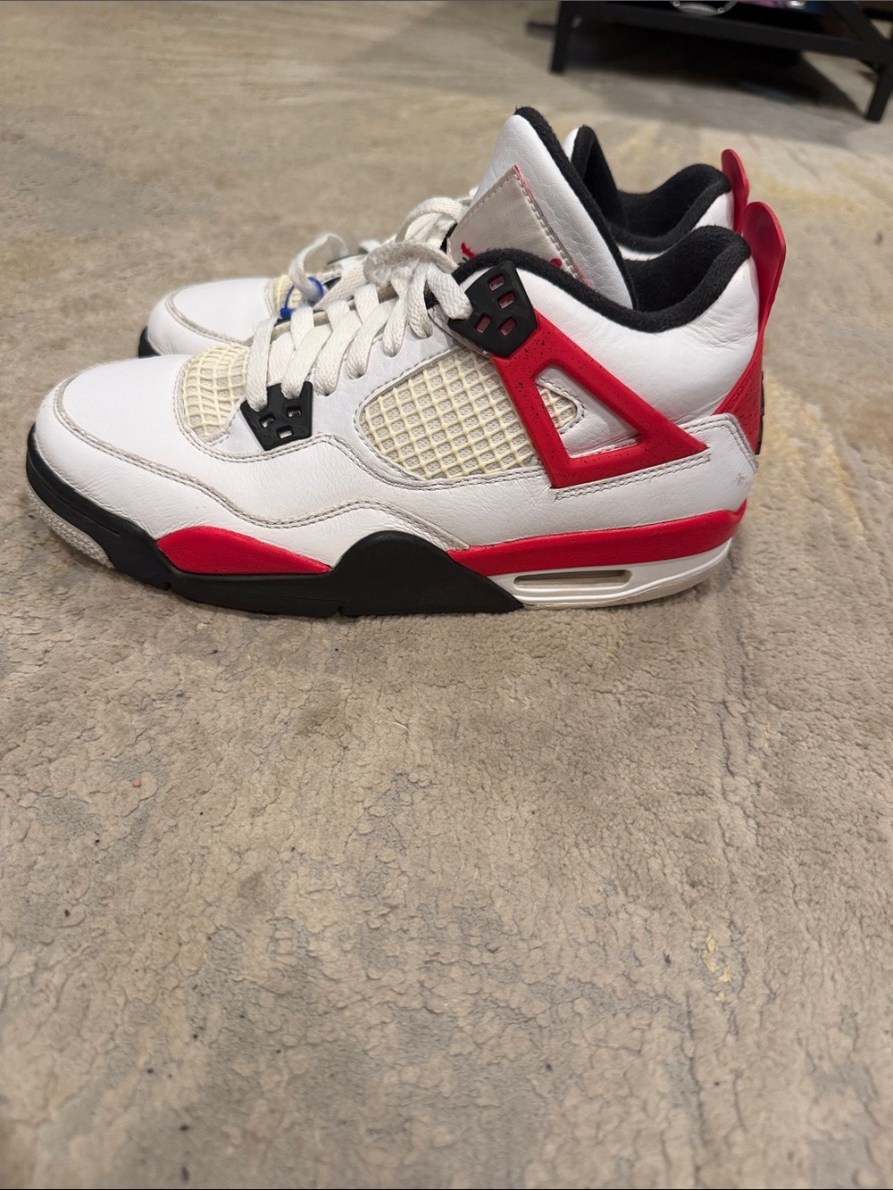 Air Jordan 4 Retro Fire Red kids 6y womens size 7.5 ok shape check pics for wear